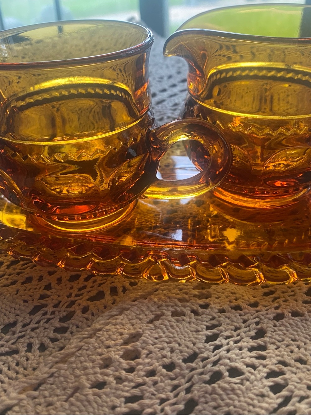 Indiana Glass ‘King’s Crown’ 3 Piece Set